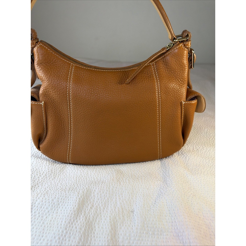 Vintage Dooney & Bourke Cognac Thick Leather Large Handbag J2325902 - Picture 2 of 3
